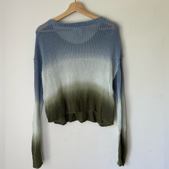 Aerie Offline Ombré Open Knit Cropped Sweater Size S travel Popover Lightweight - Picture 2 of 4